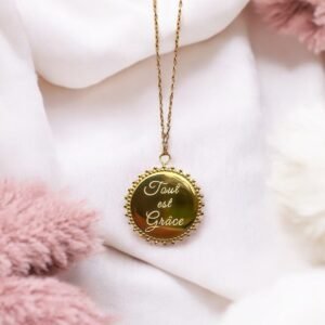 Médaille verset chrétien catholique or plaqué